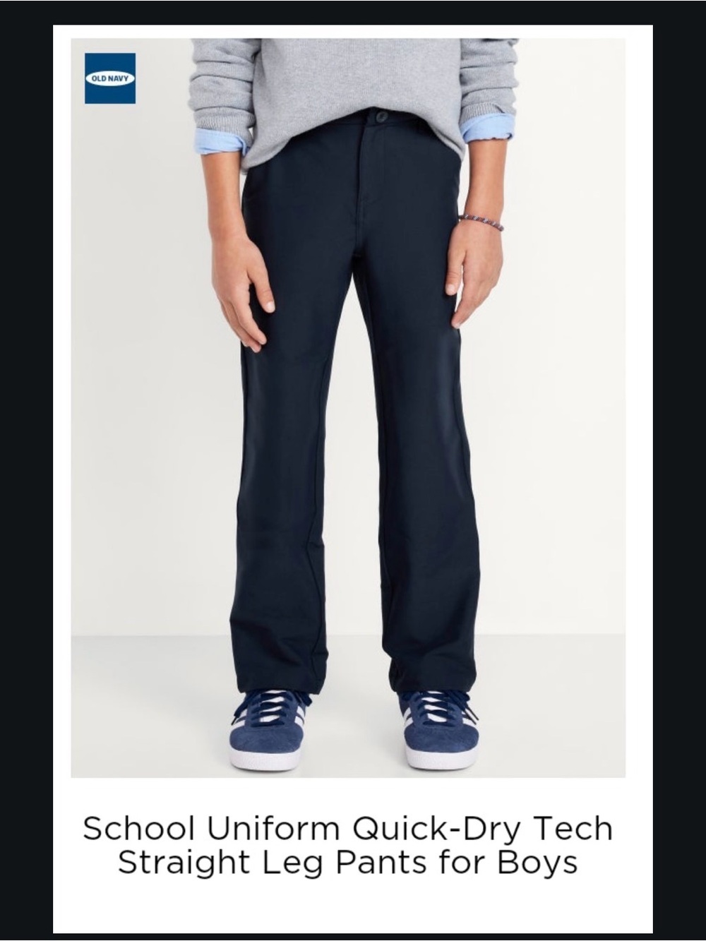 Old Navy Boys Navy Straight-Leg Chinos